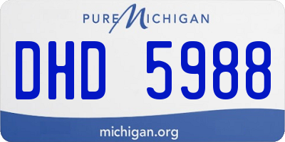 MI license plate DHD5988