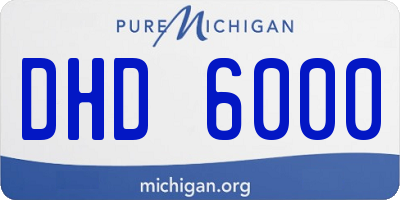 MI license plate DHD6000