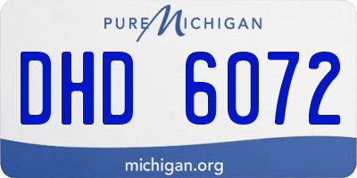 MI license plate DHD6072