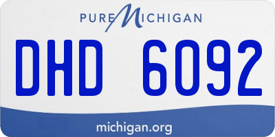 MI license plate DHD6092