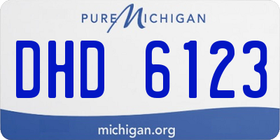 MI license plate DHD6123