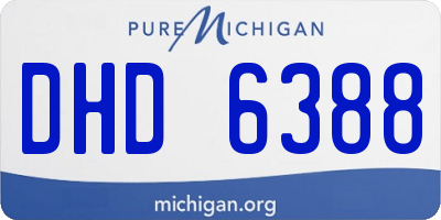MI license plate DHD6388