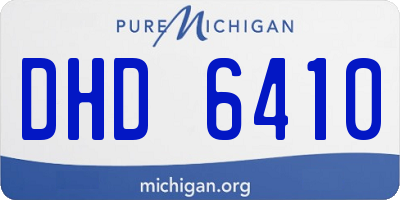 MI license plate DHD6410