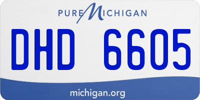 MI license plate DHD6605