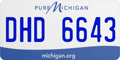 MI license plate DHD6643