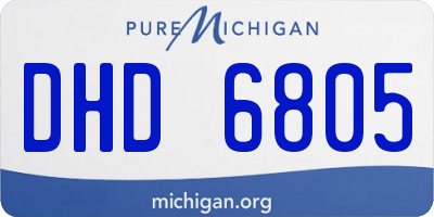 MI license plate DHD6805