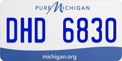MI license plate DHD6830