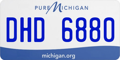 MI license plate DHD6880