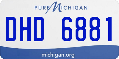 MI license plate DHD6881