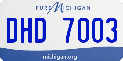 MI license plate DHD7003