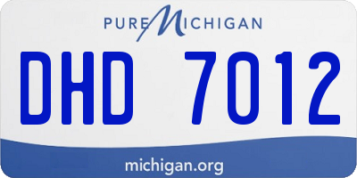 MI license plate DHD7012