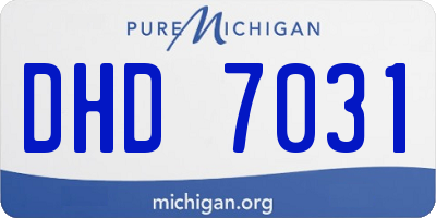 MI license plate DHD7031
