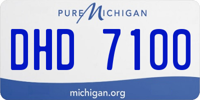 MI license plate DHD7100