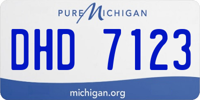 MI license plate DHD7123