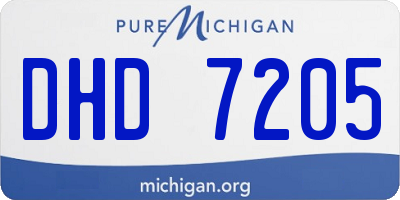 MI license plate DHD7205