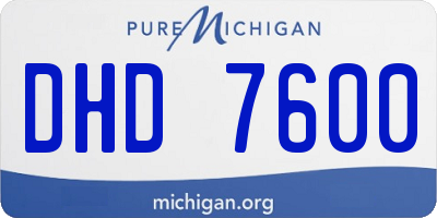 MI license plate DHD7600