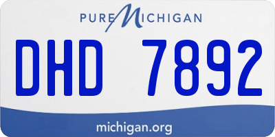MI license plate DHD7892