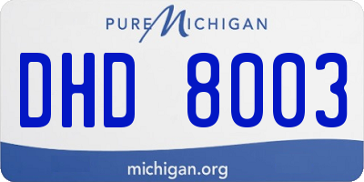 MI license plate DHD8003