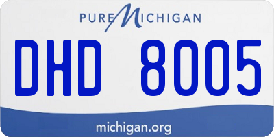 MI license plate DHD8005