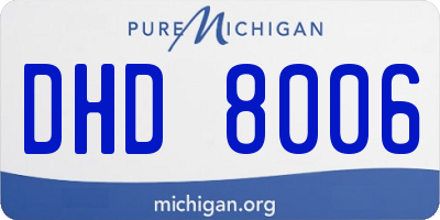MI license plate DHD8006