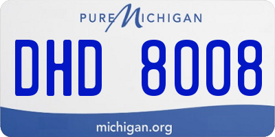 MI license plate DHD8008