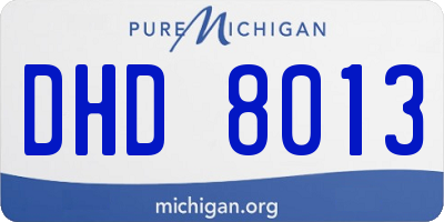 MI license plate DHD8013