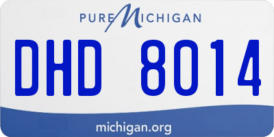 MI license plate DHD8014
