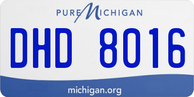 MI license plate DHD8016