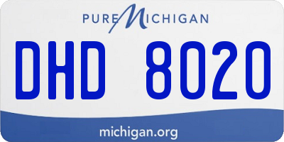 MI license plate DHD8020