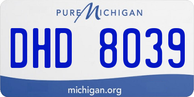 MI license plate DHD8039