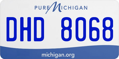 MI license plate DHD8068