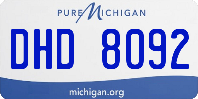 MI license plate DHD8092