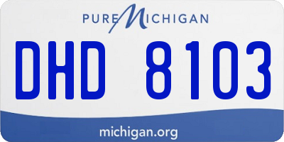 MI license plate DHD8103