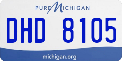 MI license plate DHD8105
