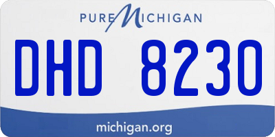 MI license plate DHD8230