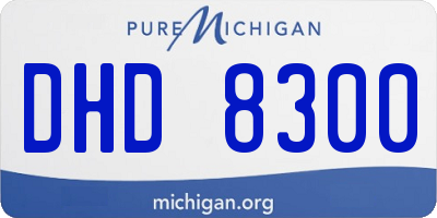 MI license plate DHD8300