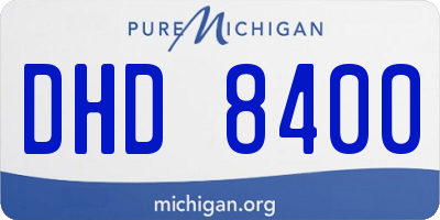 MI license plate DHD8400