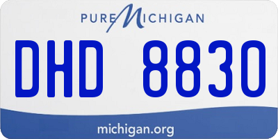 MI license plate DHD8830