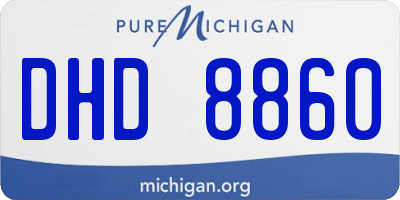 MI license plate DHD8860