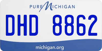 MI license plate DHD8862