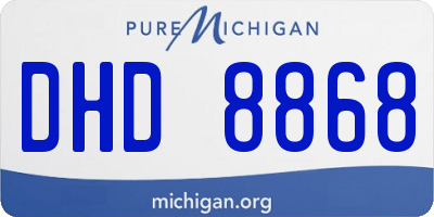 MI license plate DHD8868