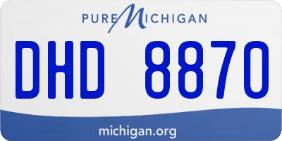 MI license plate DHD8870