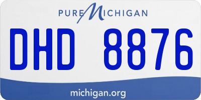 MI license plate DHD8876