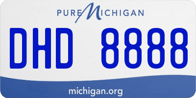 MI license plate DHD8888