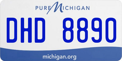 MI license plate DHD8890