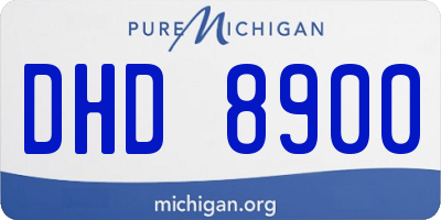 MI license plate DHD8900
