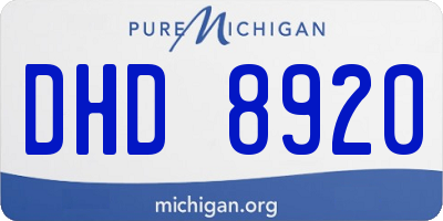MI license plate DHD8920