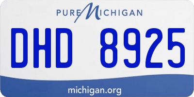 MI license plate DHD8925
