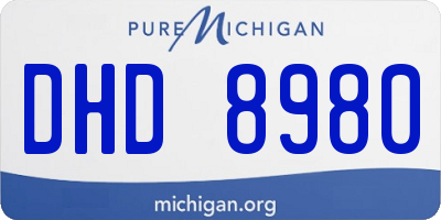 MI license plate DHD8980