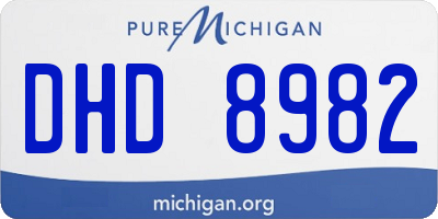 MI license plate DHD8982